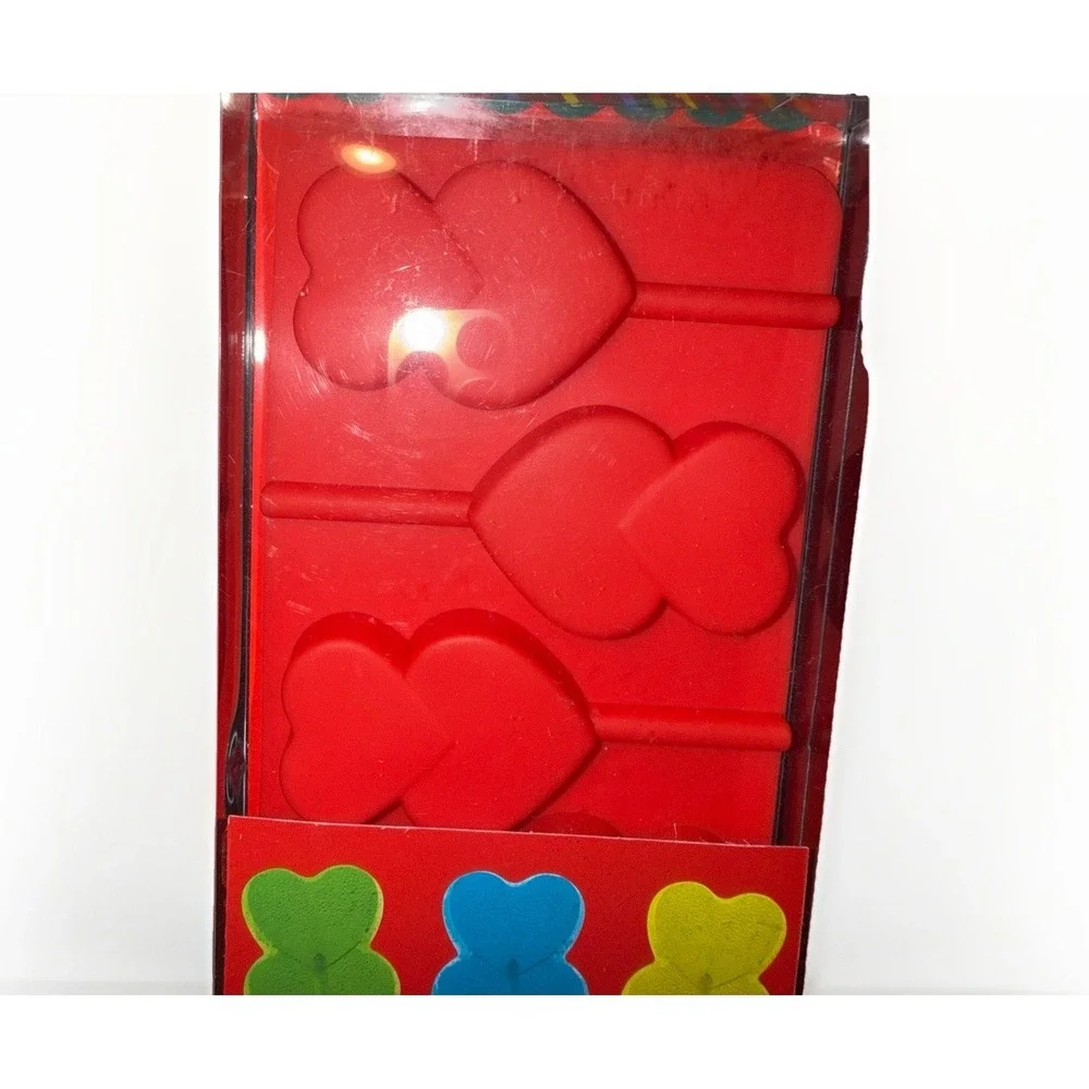 Make'n Mold Red Silicone Heart Pop Hard Candy Mold 3 Cavity 56656-00256